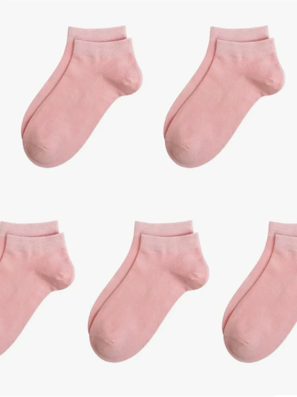 SERISIMPLE Kids Bamboo Ankle Socks 5 Pack Coral Pink X-Small NIP